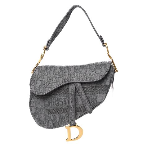 christian dior grey saddle bag